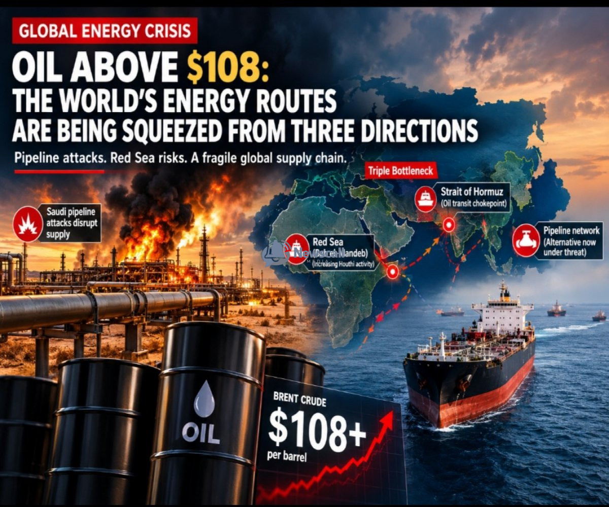 OIL ABOVE $108: THE WORLD'S ENERGY ROUTES ARE BEING SQUEEZED FROM THREE DIRECTIONS